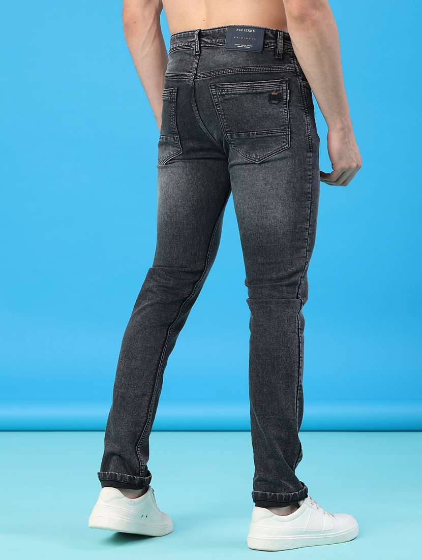 men washed mid rise full length slim fit jeans - 22226101 -  Standard Image - 3