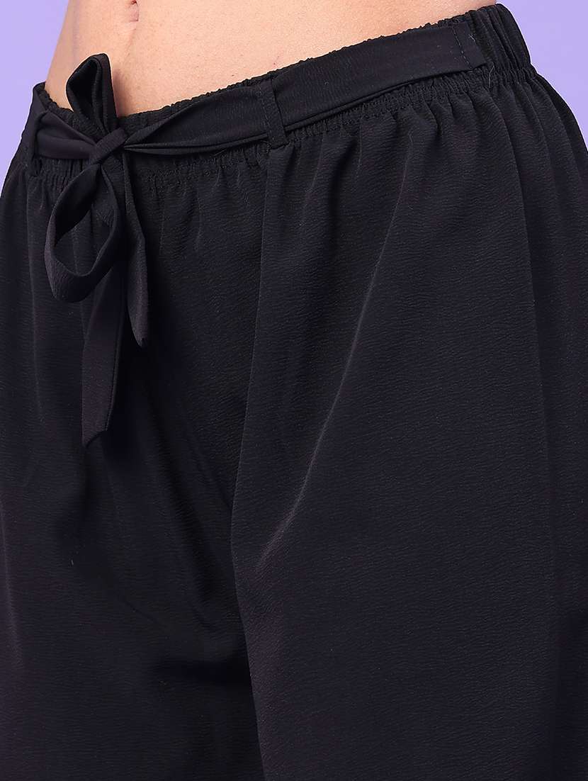 Women Solid Mid Rise Wide Leg Trouser - 22226129 -  Standard Image - 5