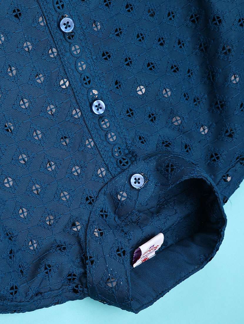 boys embroidered kurta and pyjama set - 22226177 -  Standard Image - 3