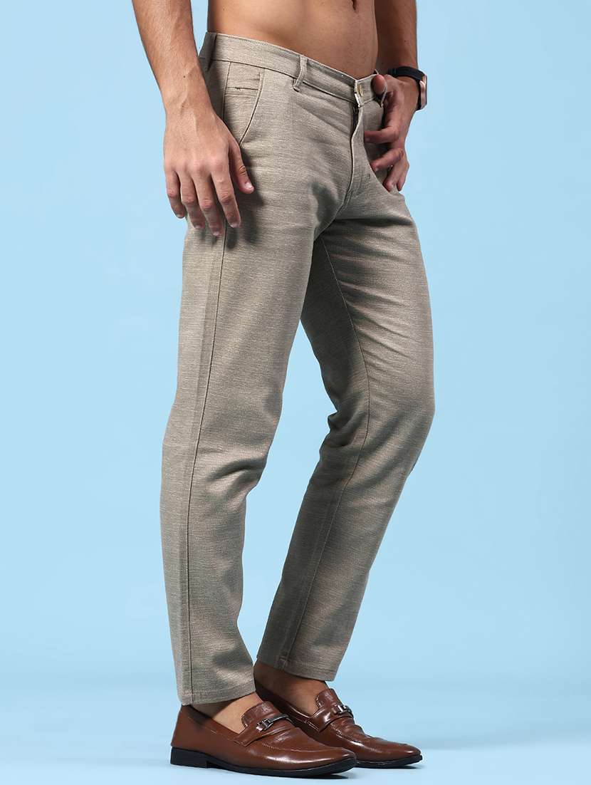 men self design mid rise chinos casual trouser - 22226180 -  Standard Image - 3