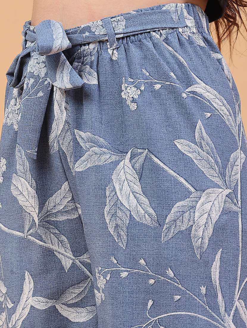 women printed mid rise wide leg trouser - 22226184 -  Standard Image - 5