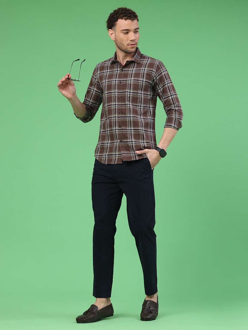 men checkered long sleeve slim fit casual shirt - 22226237 -  Standard Image - 5