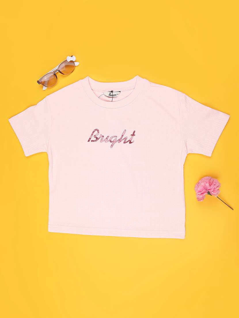 boys pink cotton blend t-shirt