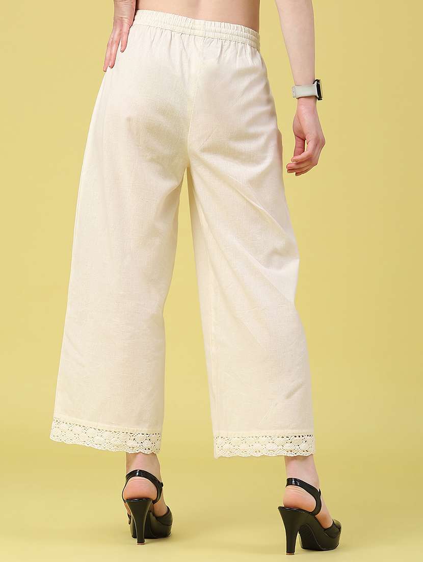 Women Solid Mid Rise Ankle Length Straight Pant - 22226283 -  Standard Image - 3