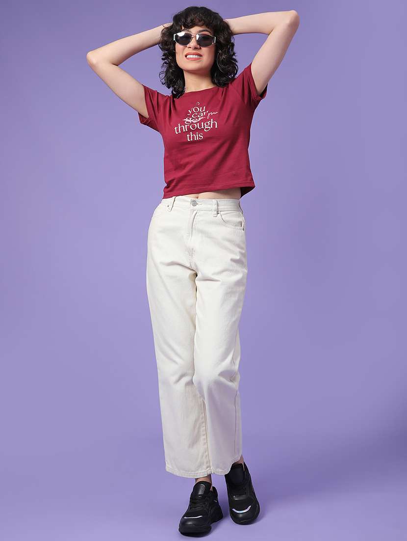 women printed short sleeve crop t-shirt - 22226334 -  Standard Image - 5