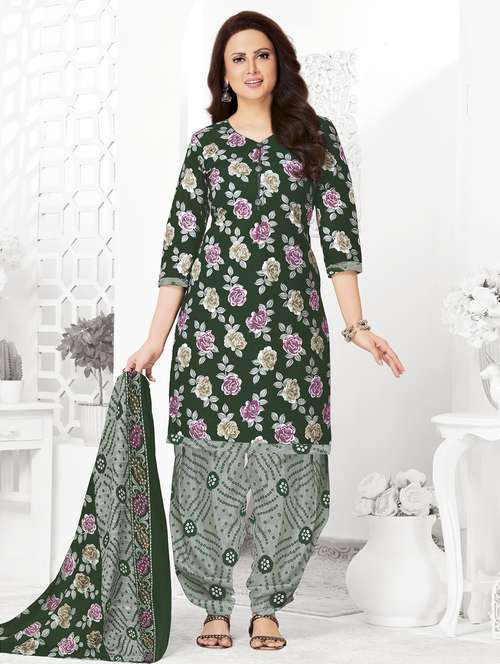 women floral printed unstitched salwar suit set - 22226368 -  Standard Image - 0