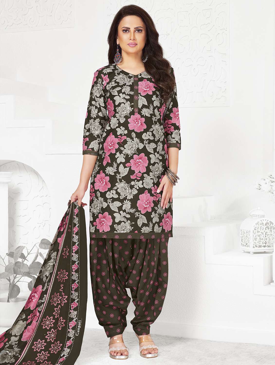 women floral printed unstitched salwar suit set - 22226392 -  Zoom Image - 0