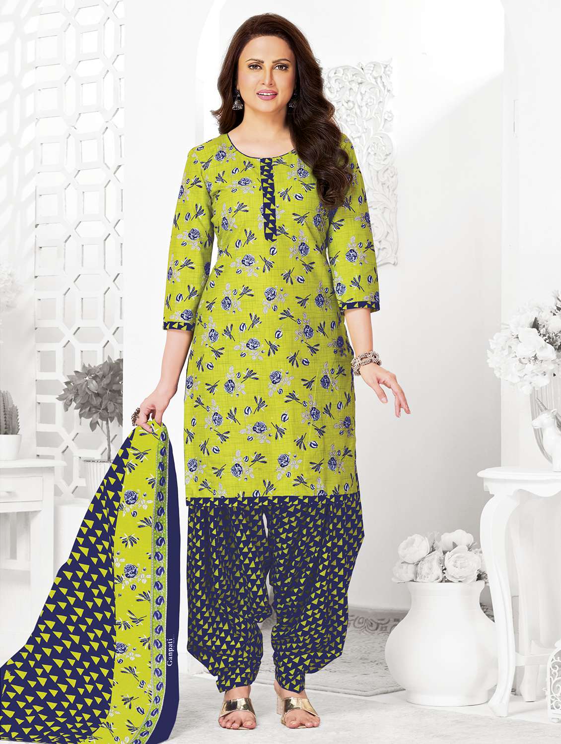 women floral printed unstitched salwar suit set