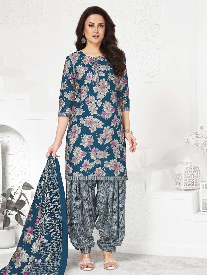 women floral printed unstitched salwar suit set