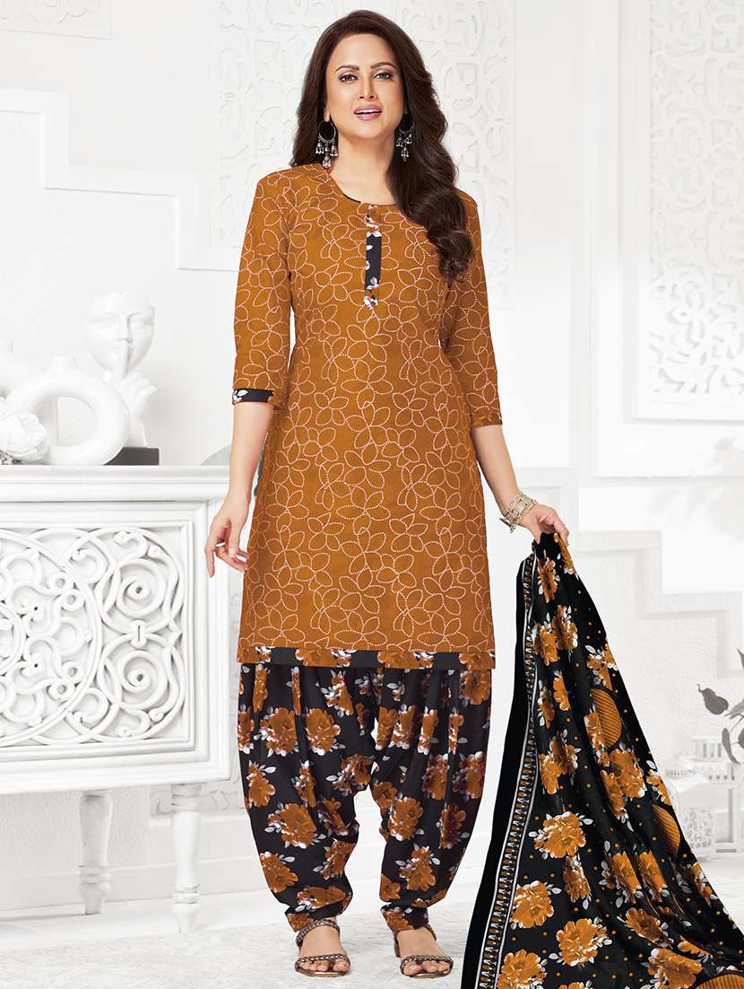 women printed unstitched salwar suit set