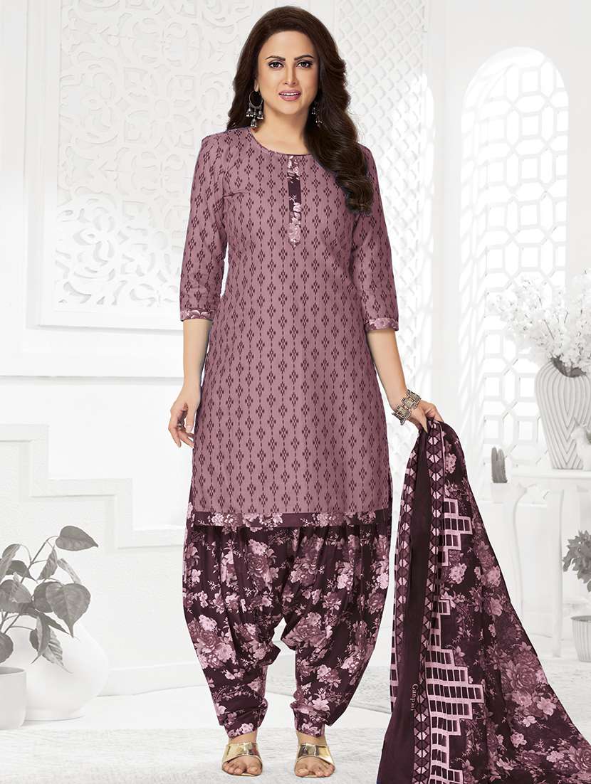 women printed unstitched salwar suit set