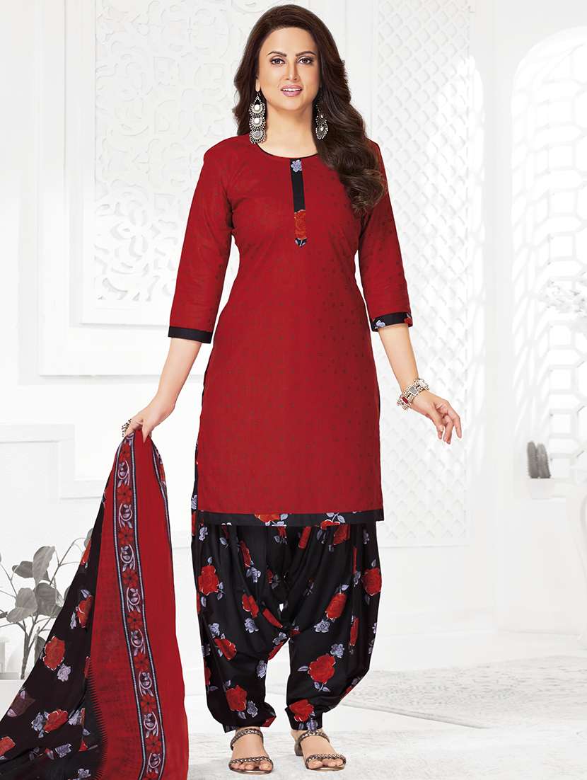 women solid unstitched salwar suit set