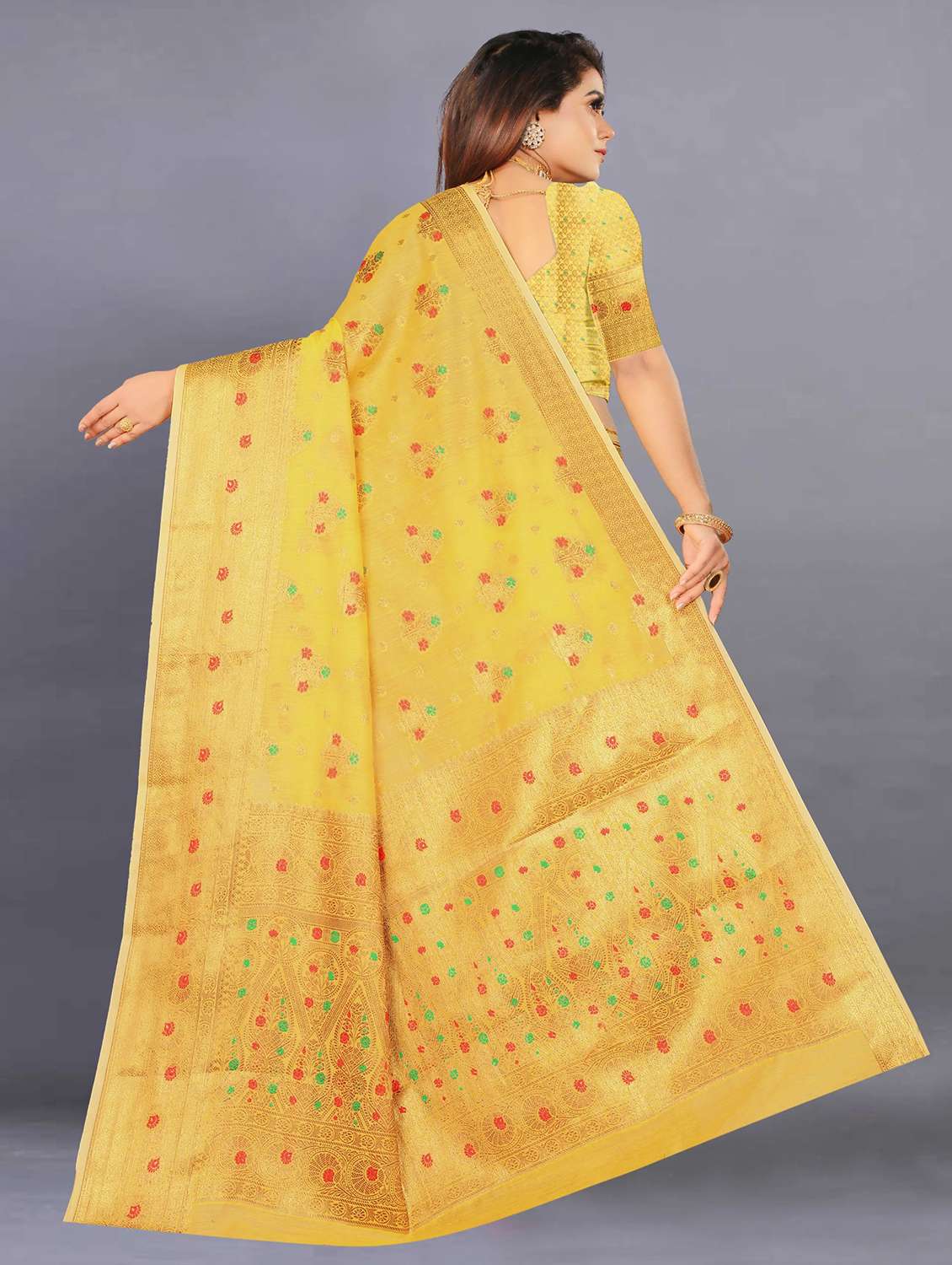 women self design banarasi saree with blouse - 22226482 -  Standard Image - 3