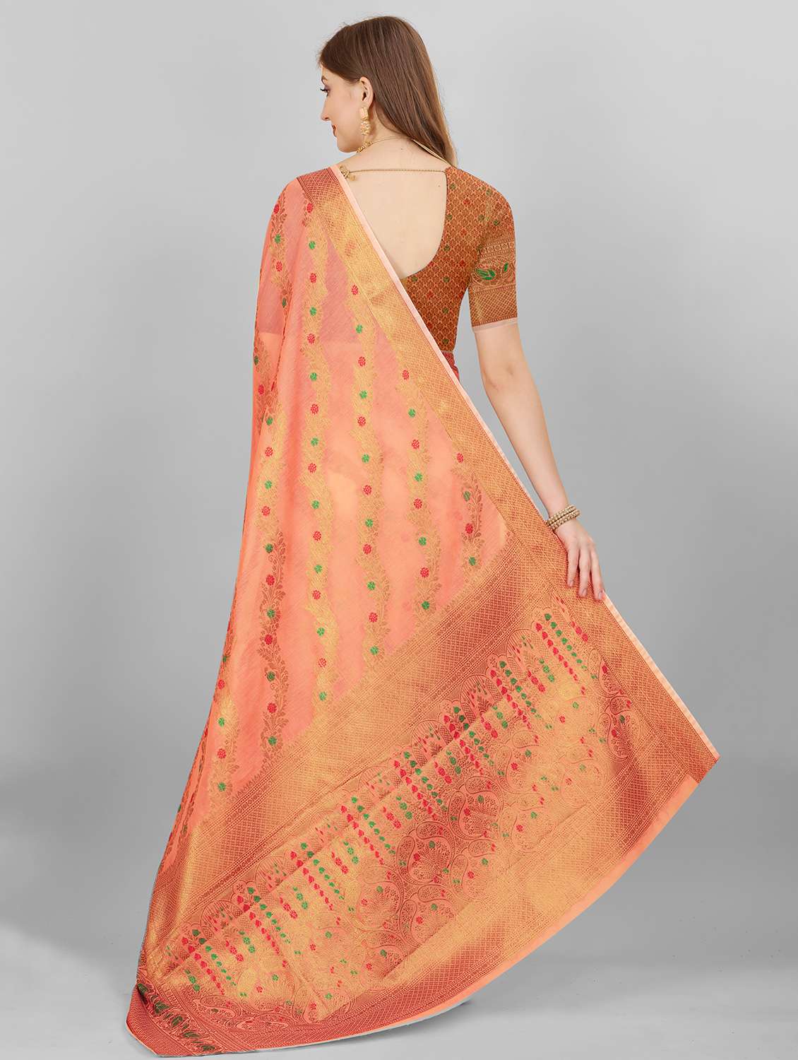 women self design banarasi saree with blouse - 22226484 -  Standard Image - 3