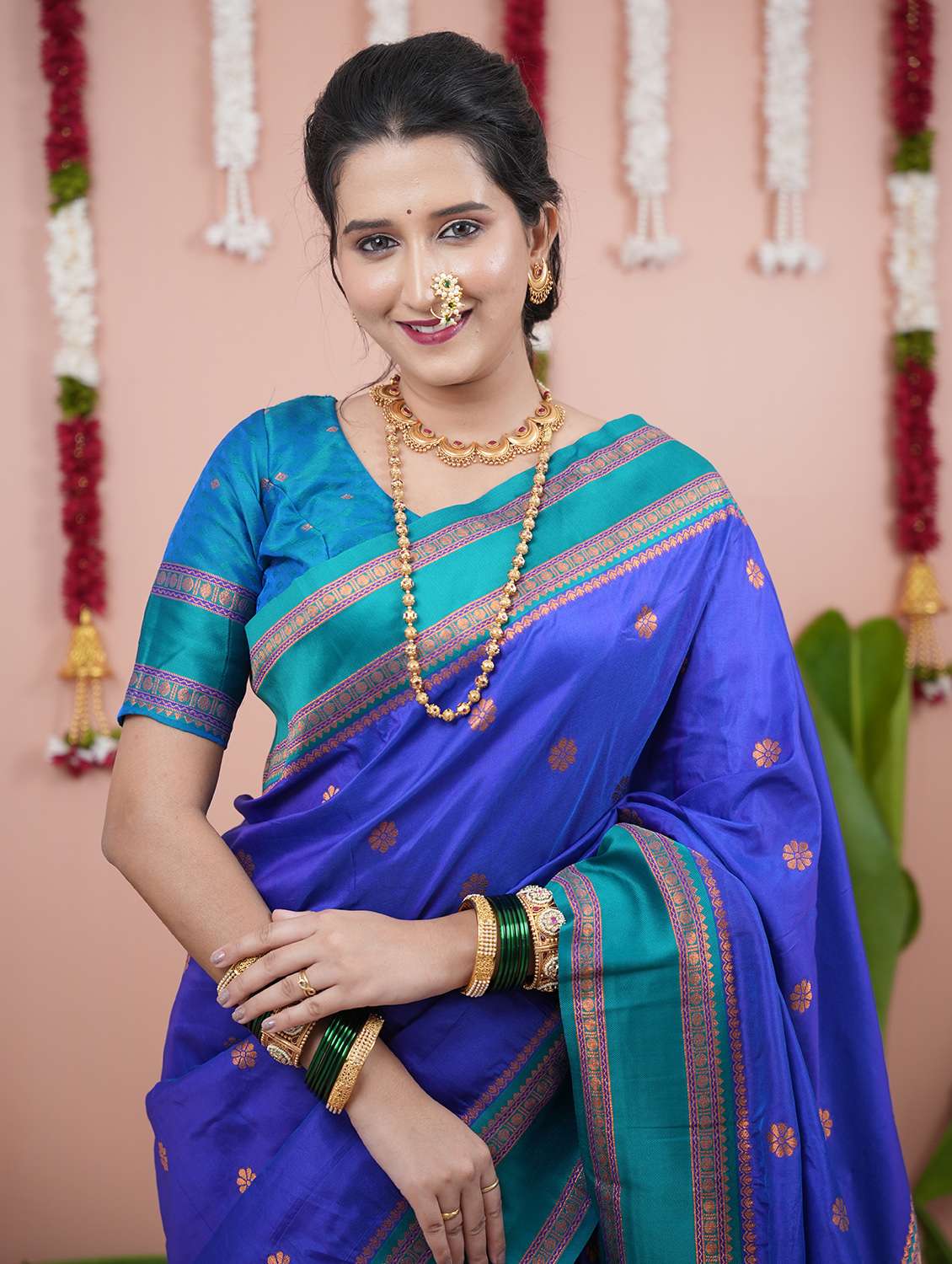 women self design nauvari saree with blouse - 22226496 -  Standard Image - 3