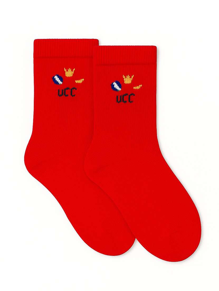 boys red solid ankle length sock