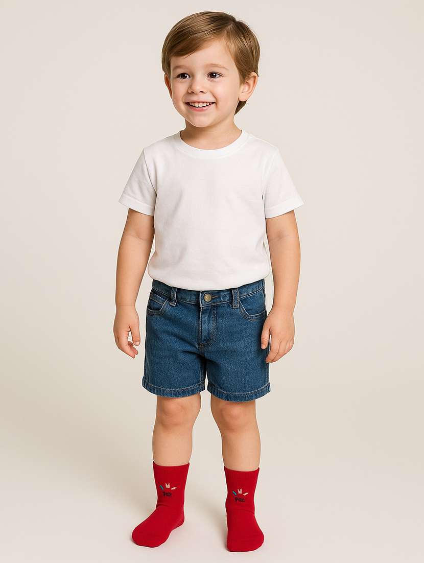 boys red solid ankle length sock - 22226500 -  Standard Image - 3