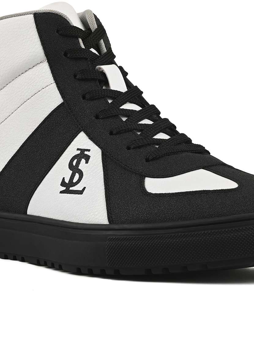 men white lace up high ankle sneaker - 22226510 -  Standard Image - 3