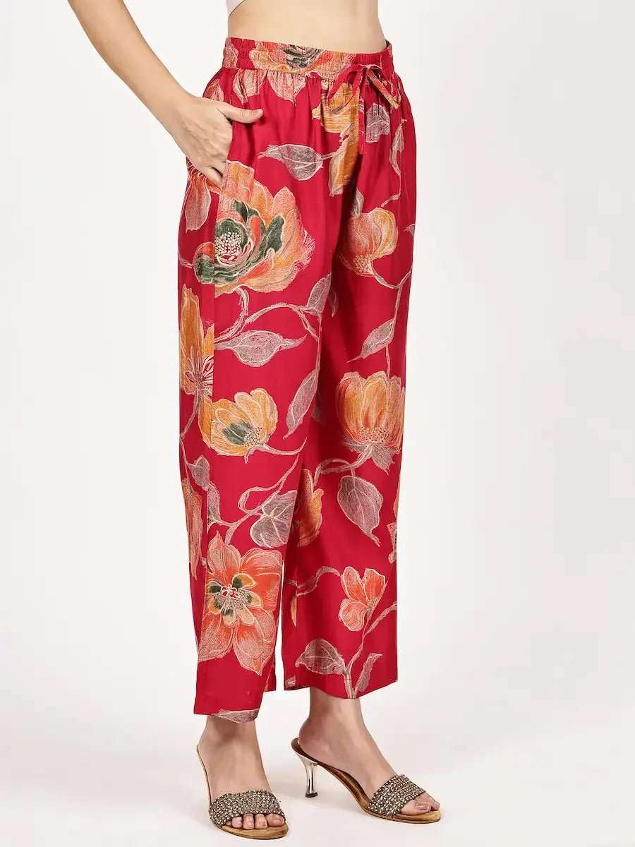 women solid with work three quarter sleeve kurta pant with dupatta set - 22226549 -  Standard Image - 3