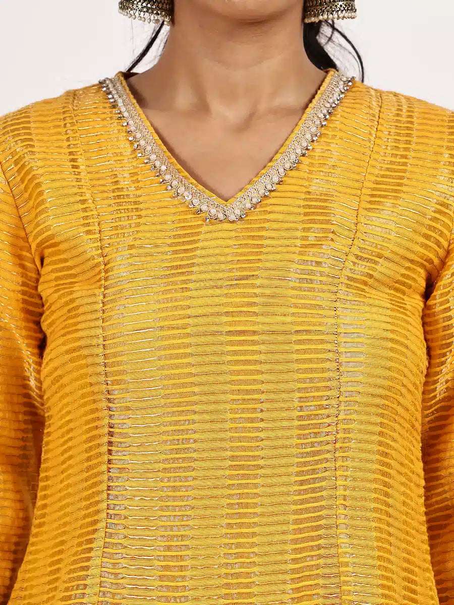 women self design three quarter sleeve kurta pant with dupatta set - 22226567 -  Standard Image - 3