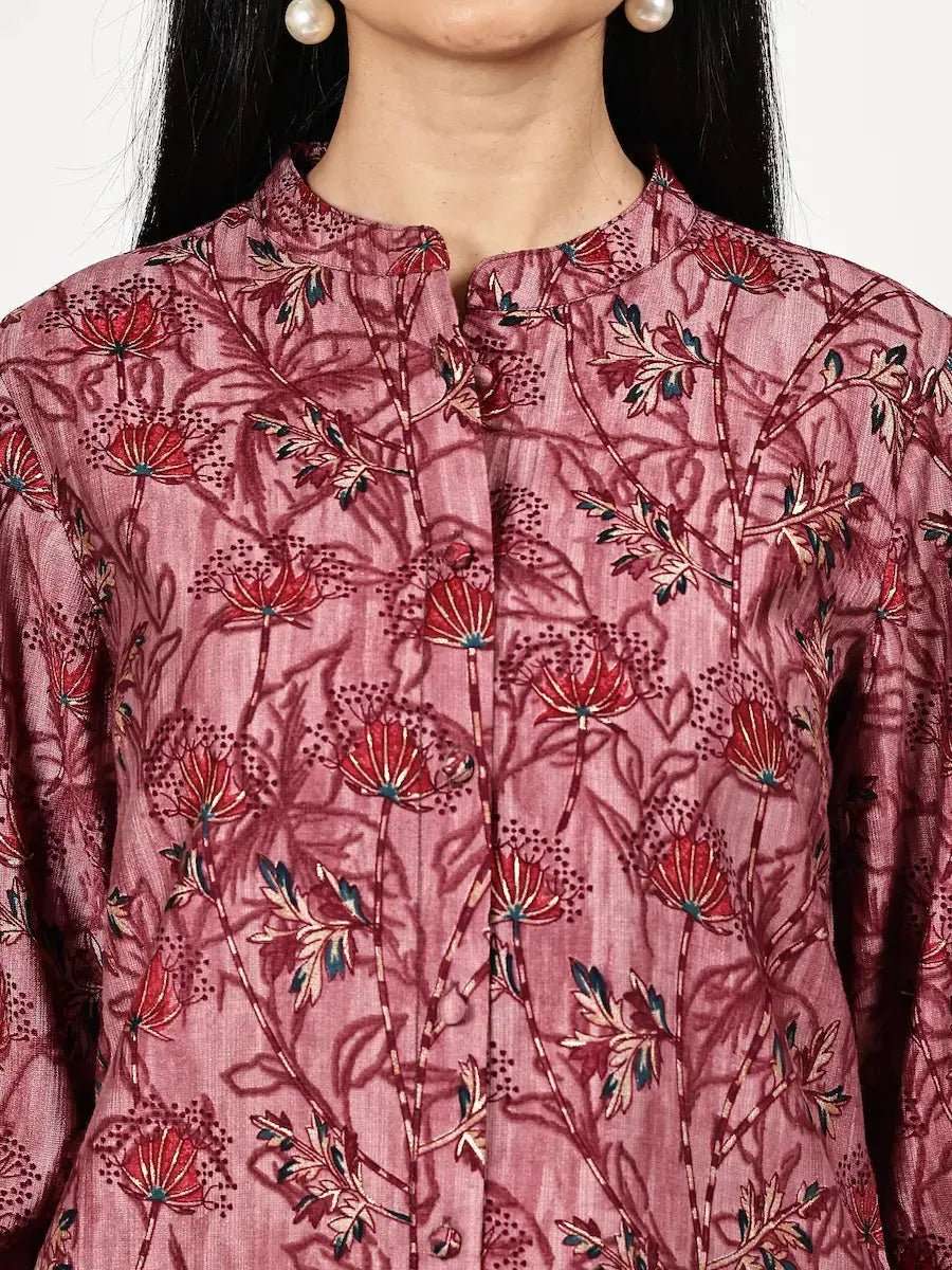 women floral three quarter sleeve kurta pant with dupatta set - 22226594 -  Standard Image - 3