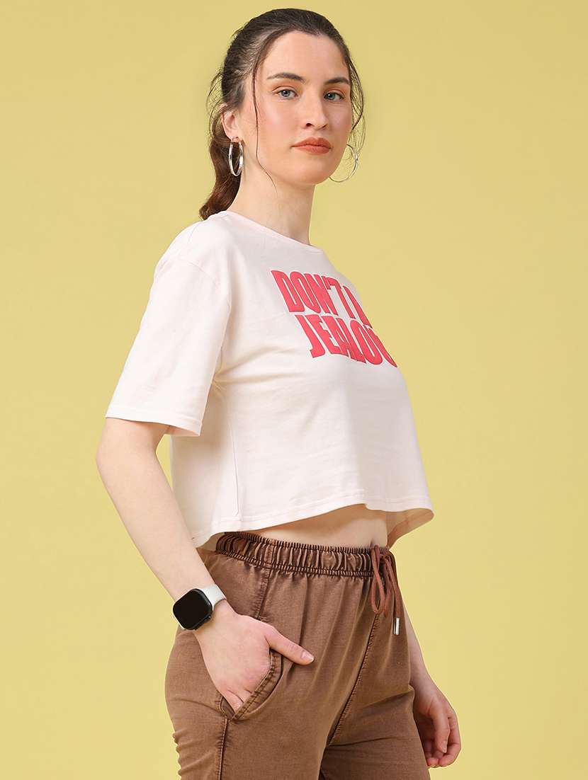 women printed short sleeve crop t-shirt - 22226613 -  Standard Image - 3