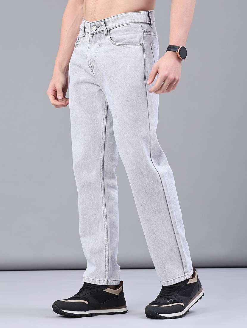 men plain mid rise full length jeans - 22226643 -  Standard Image - 3