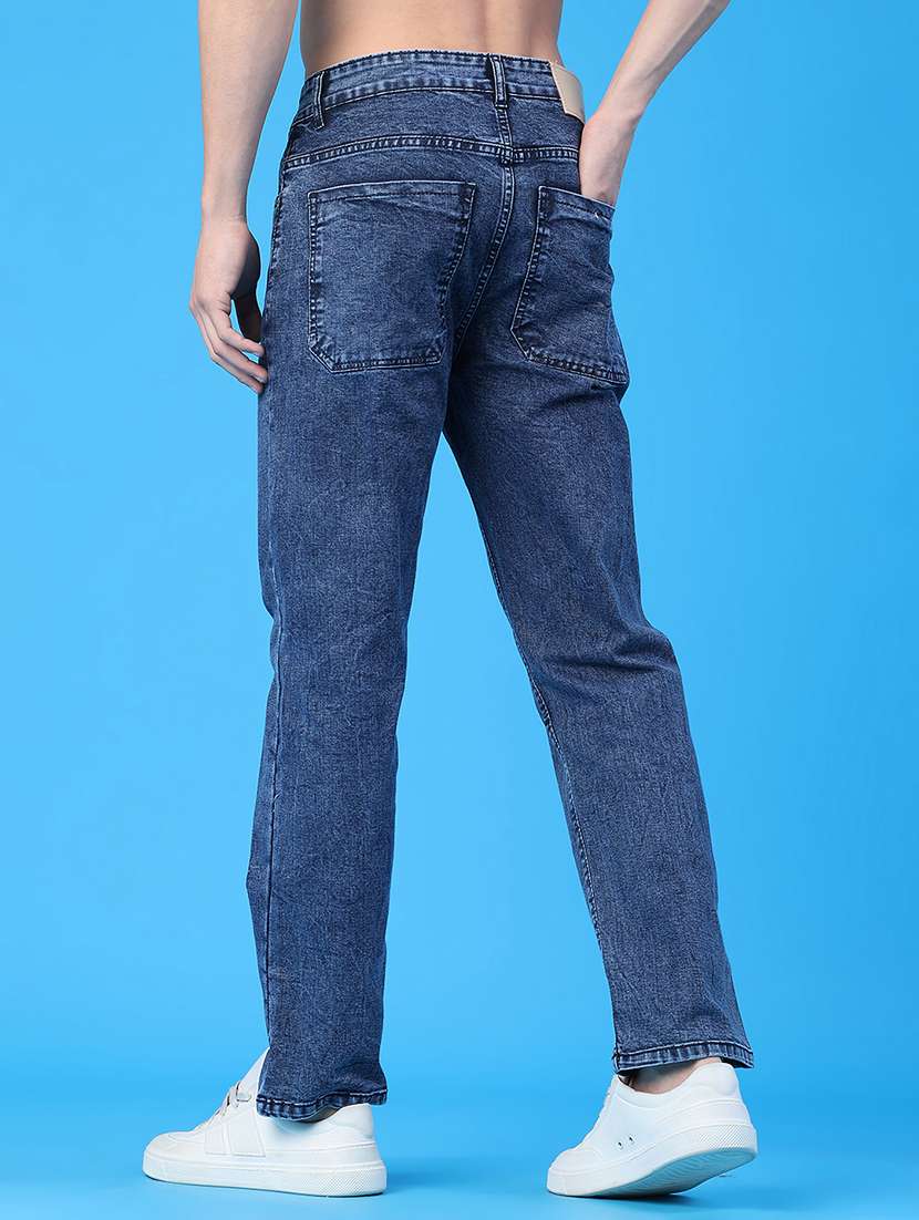 men plain mid rise full length jeans - 22226645 -  Standard Image - 3