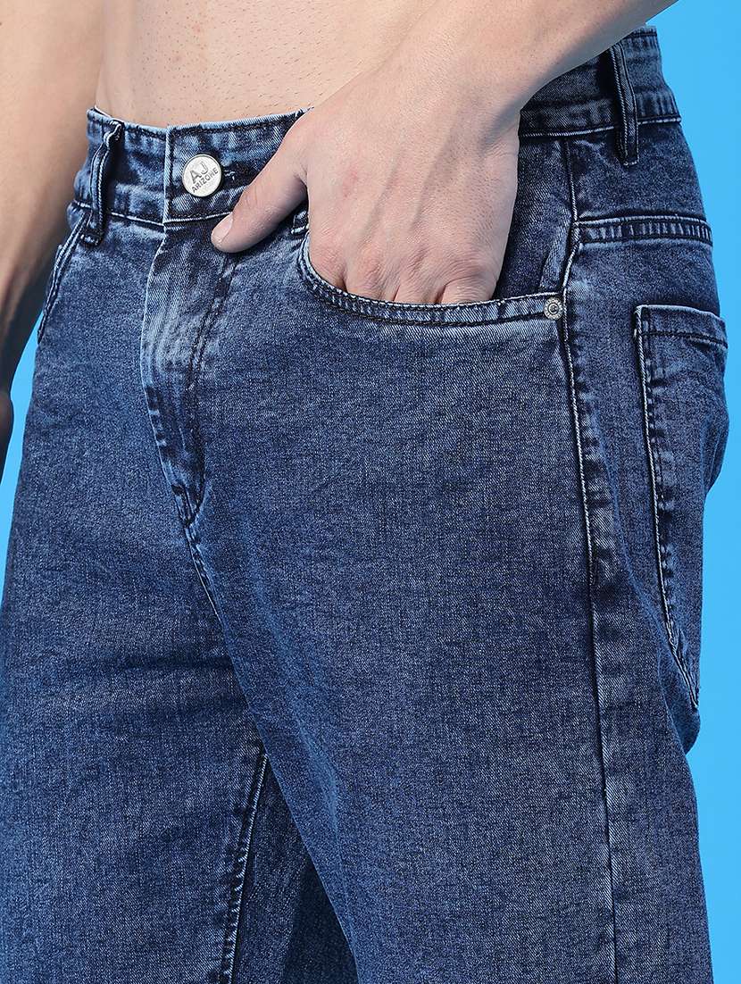 men plain mid rise full length jeans - 22226645 -  Standard Image - 5