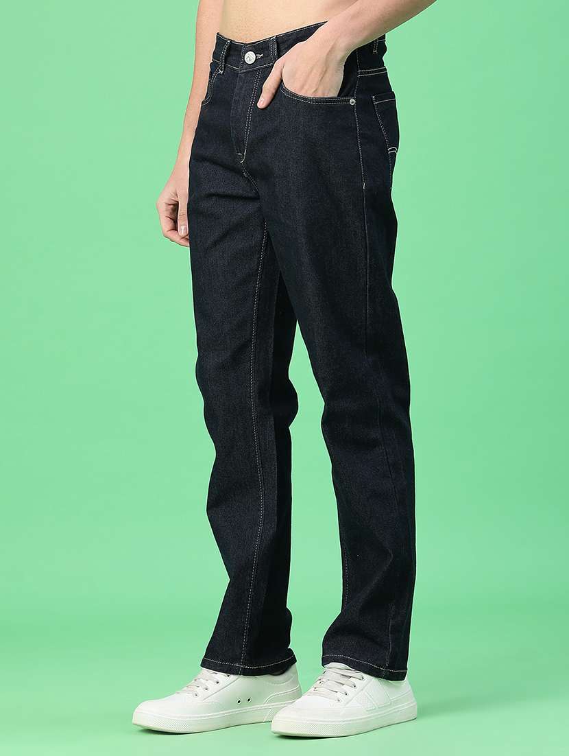 Men Plain Mid Rise Relaxed Fit Jeans - 22226678 -  Standard Image - 3
