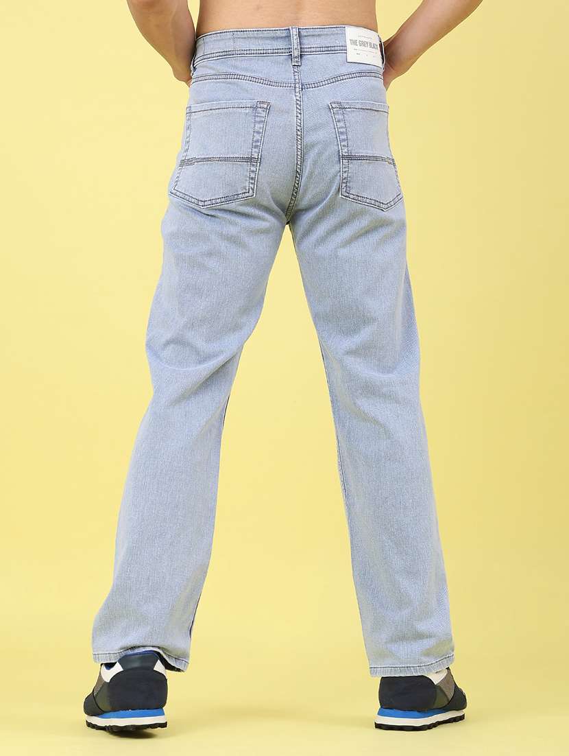 men plain mid rise full length jeans - 22226717 -  Standard Image - 3