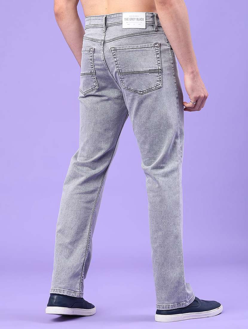 men plain mid rise full length jeans - 22226718 -  Standard Image - 3