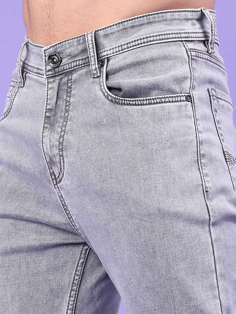 men plain mid rise full length jeans - 22226718 -  Standard Image - 5