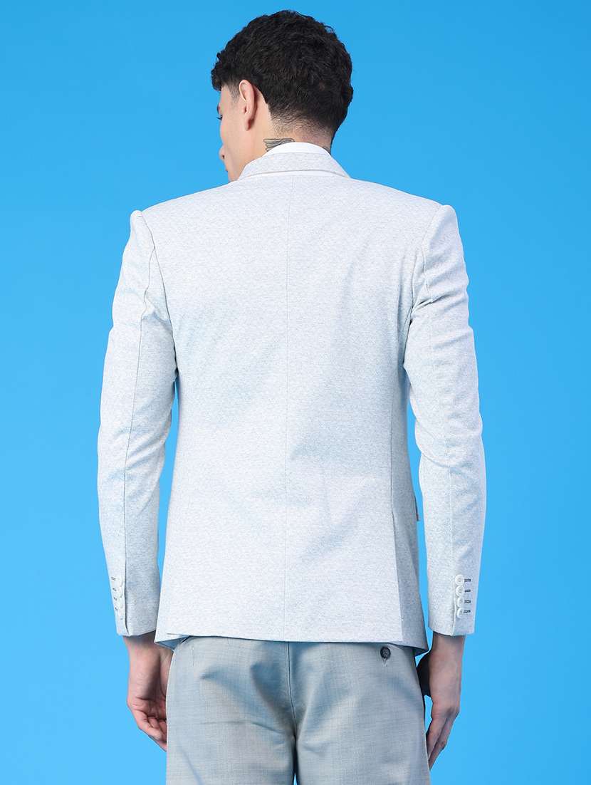 men self design lapel collar single breasted blazer - 22226740 -  Standard Image - 3