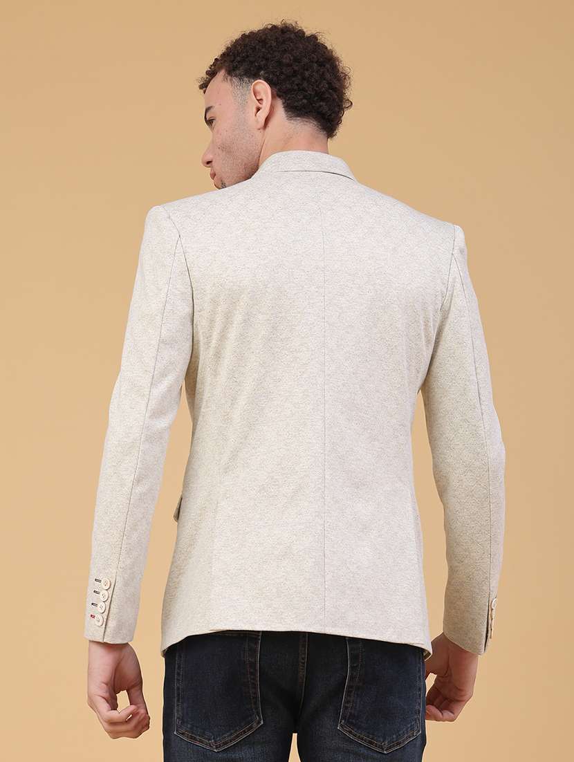 men self design lapel collar single breasted blazer - 22226745 -  Standard Image - 3