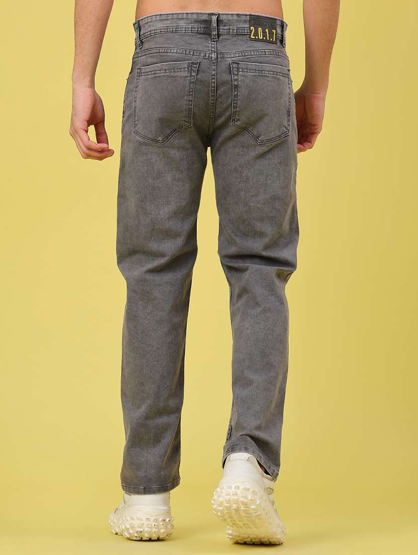 men plain mid rise full length jeans - 22226764 -  Standard Image - 3