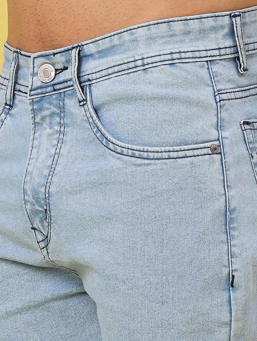 men plain mid rise full length jeans - 22226768 -  Standard Image - 5