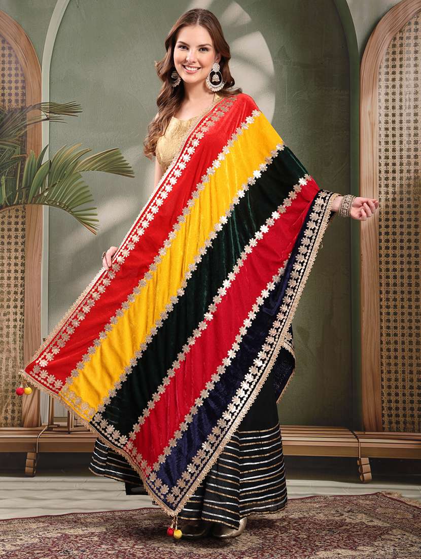 women color block gotta work dupatta - 22226819 -  Standard Image - 3