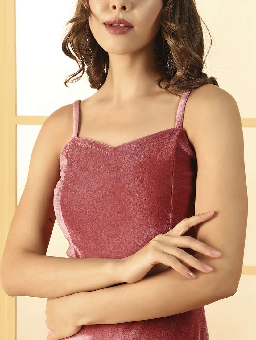 women solid shoulder strap tiered dress - 22226882 -  Standard Image - 5