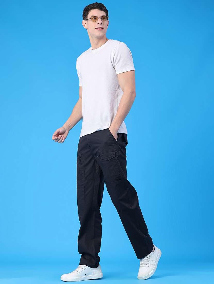 men solid mid rise cargo - 22226890 -  Standard Image - 5