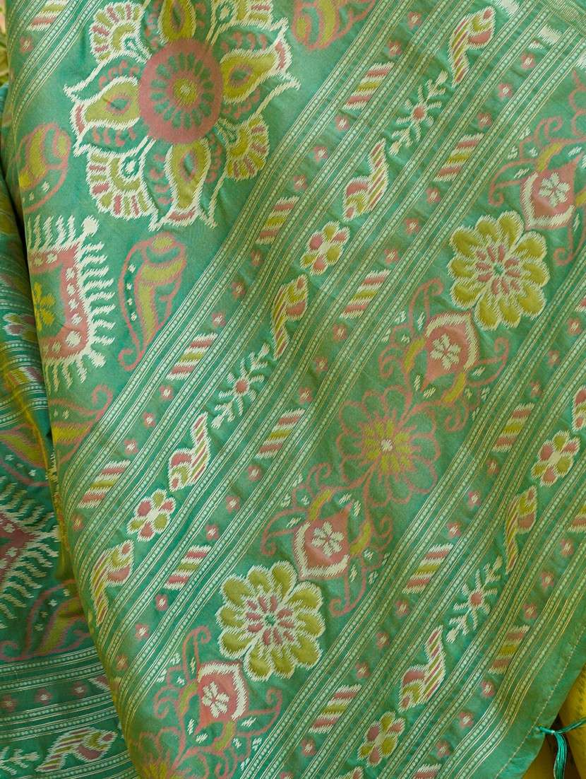 Women Self Design Pochampalli Saree With Blouse - 22226987 -  Standard Image - 3