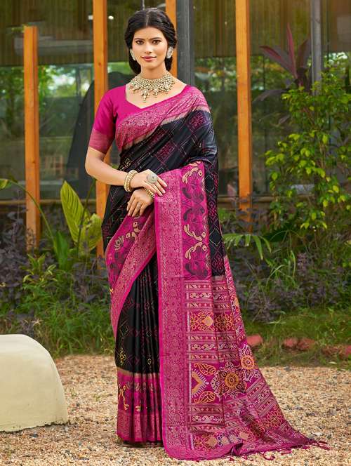 women self design pochampalli saree with blouse - 22226991 -  Standard Image - 0