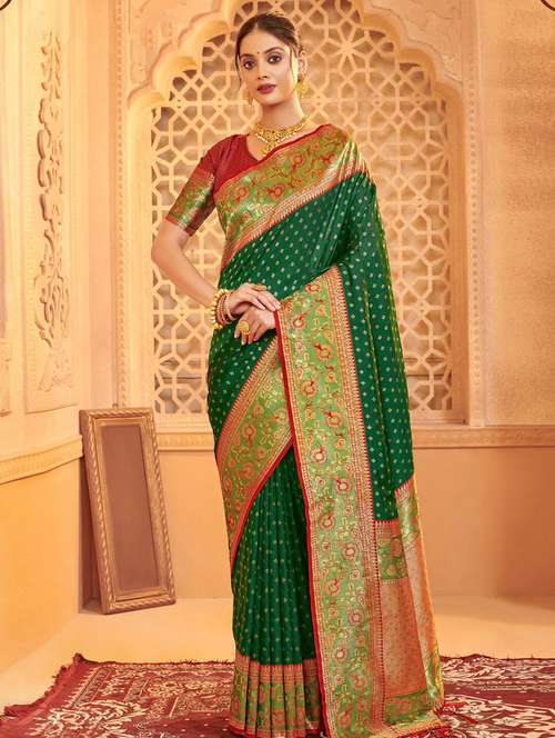 women self design kanjivaram saree with blouse - 22227038 -  Standard Image - 0