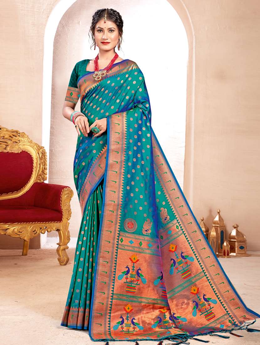 women self design paithani saree with blouse