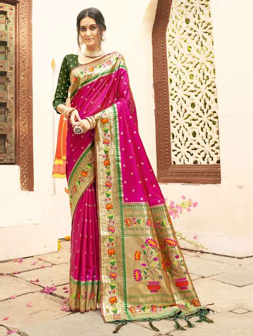 women self design paithani saree with blouse - 22227055 -  Standard Image - 0