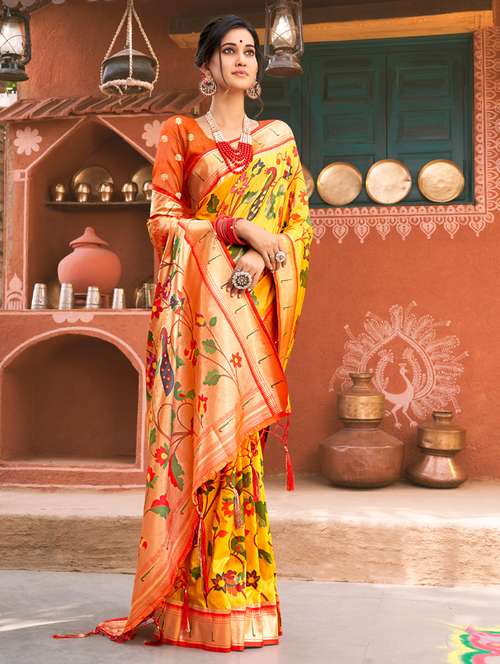women self design paithani saree with blouse - 22227058 -  Standard Image - 0