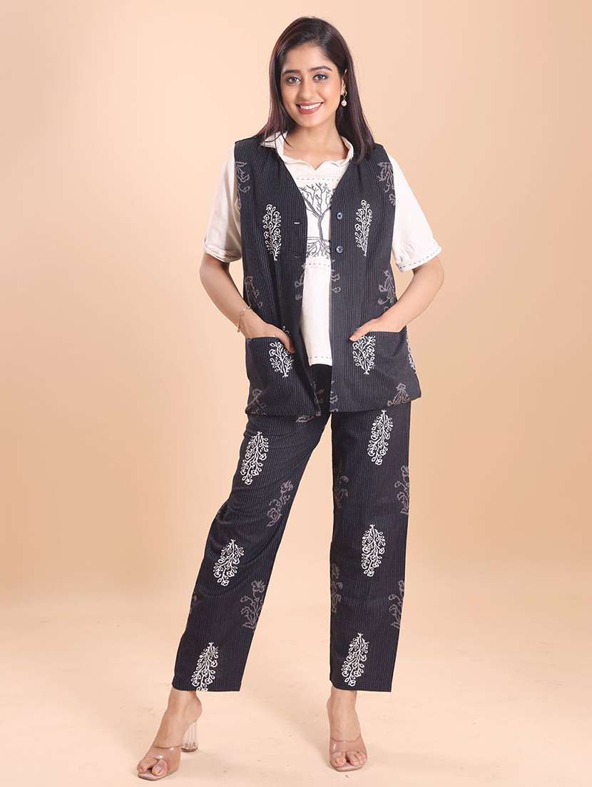 women printed top and trouser co-ord set