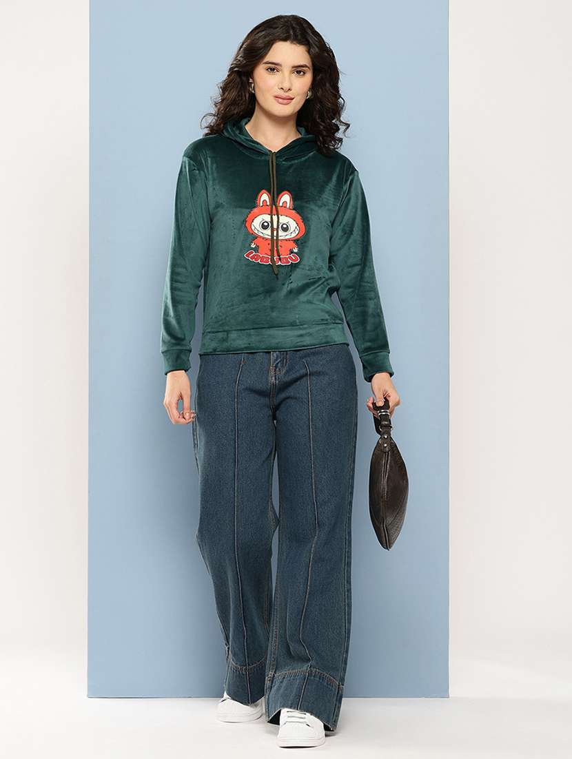 women printed long sleeve hooded sweatshirt - 22227124 -  Standard Image - 3