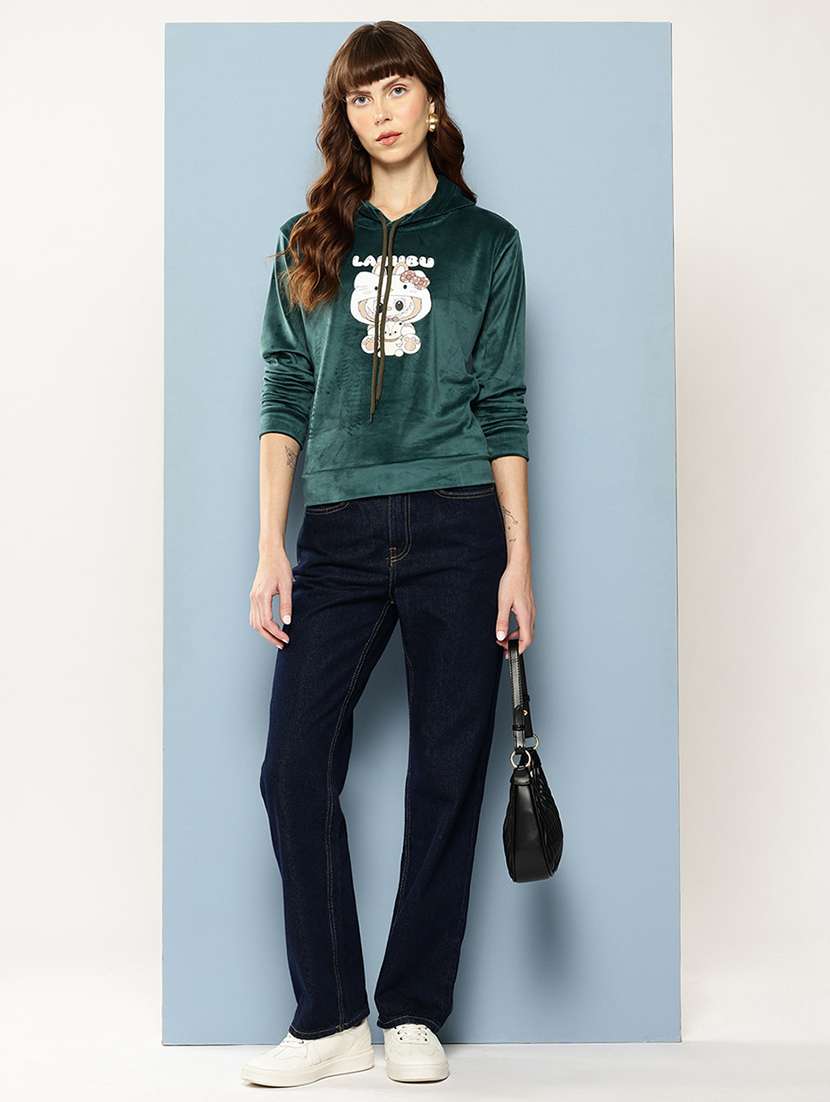 women printed long sleeve hooded sweatshirt - 22227128 -  Standard Image - 3