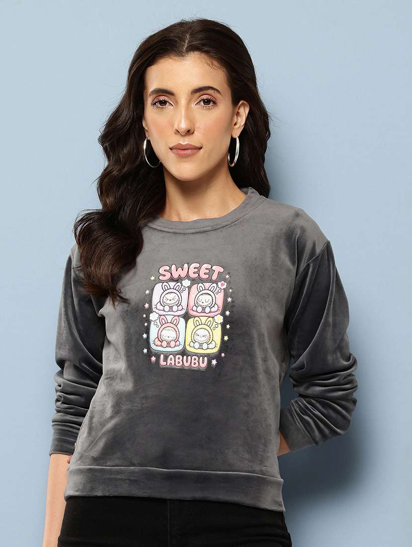 women printed long sleeve sweatshirt